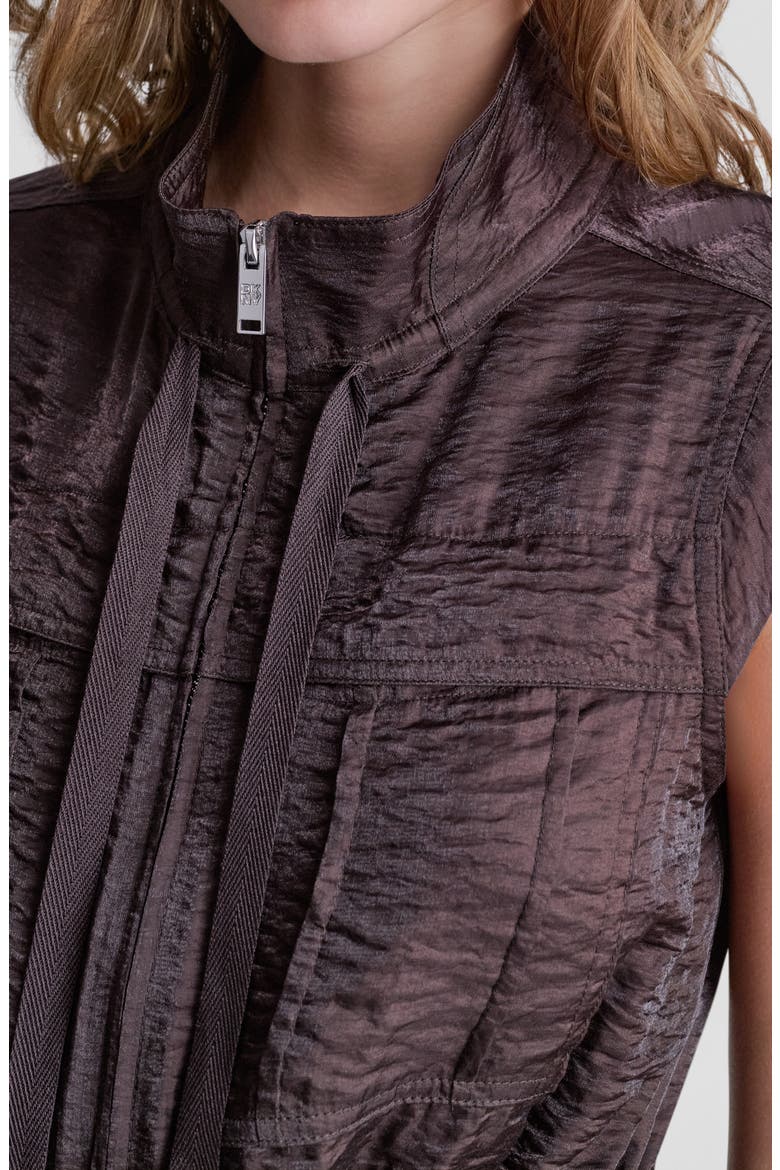 Cap Sleeve Twinkle Tie Front Vest, Alternate, color, TOBACCO