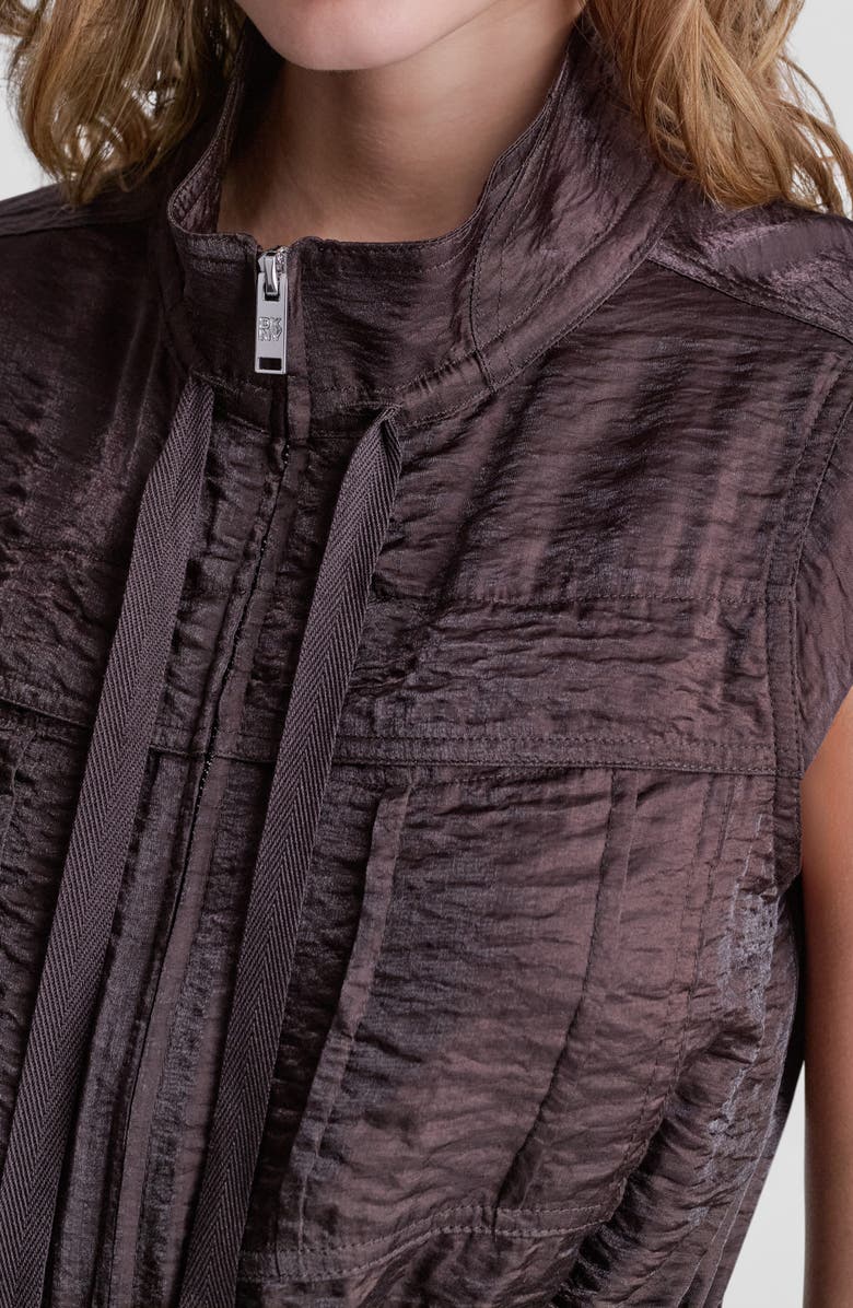 DKNY Cap Sleeve Twinkle Tie Front Vest, Alternate, color, 