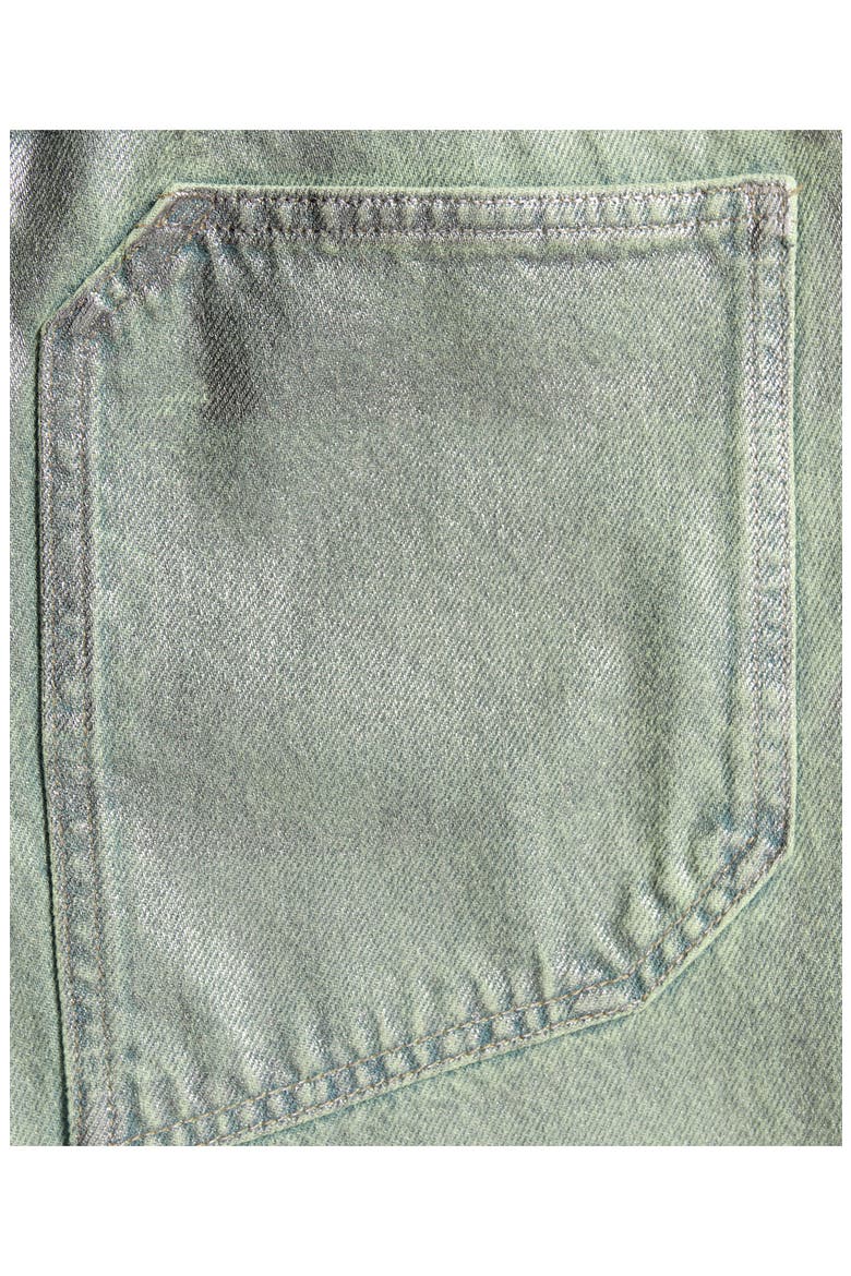 Coated Wide Leg Jeans, Alternate, color, GREEN