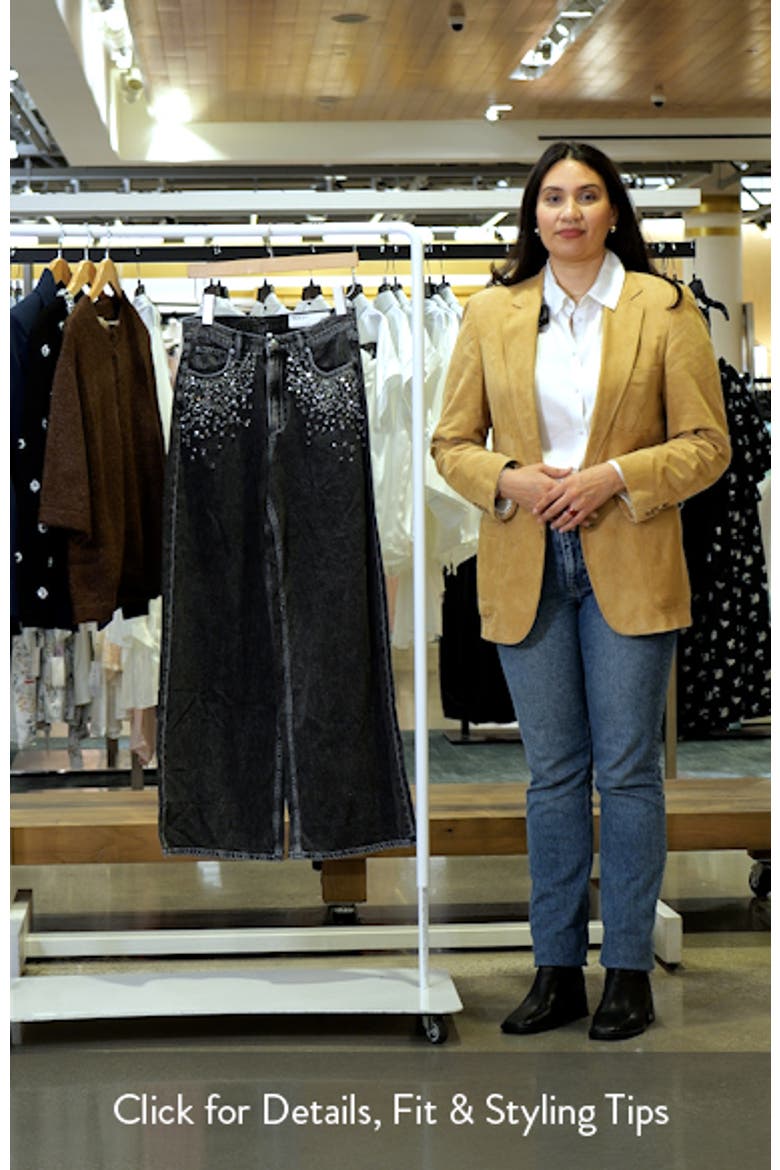 Featherweight Sofie Embellished High Waist Wide Leg Jeans video