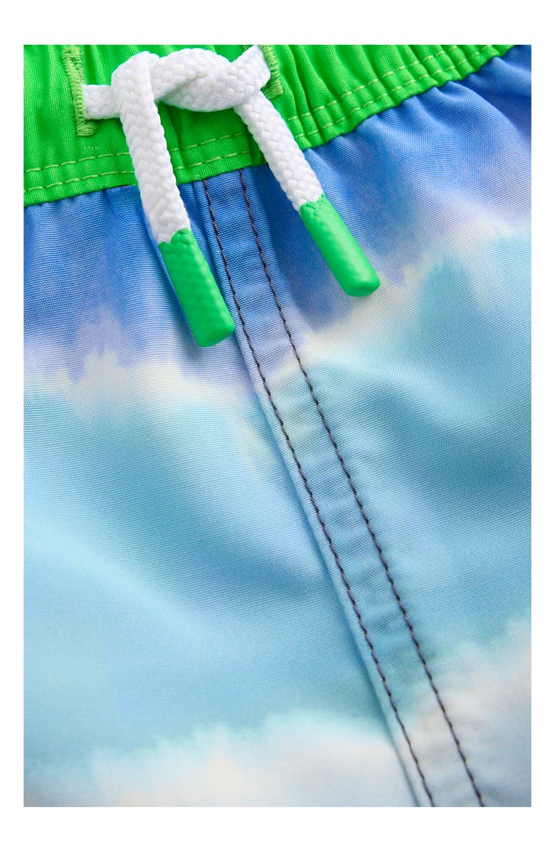 Mini Boden Kids' Print Swim Trunks, Alternate, color, Blue Tie Dye