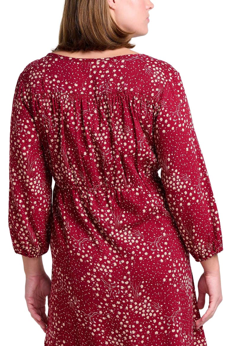 Manzana Paneled Midi Long Sleeve Dress, Alternate, color, Berry Floral Print