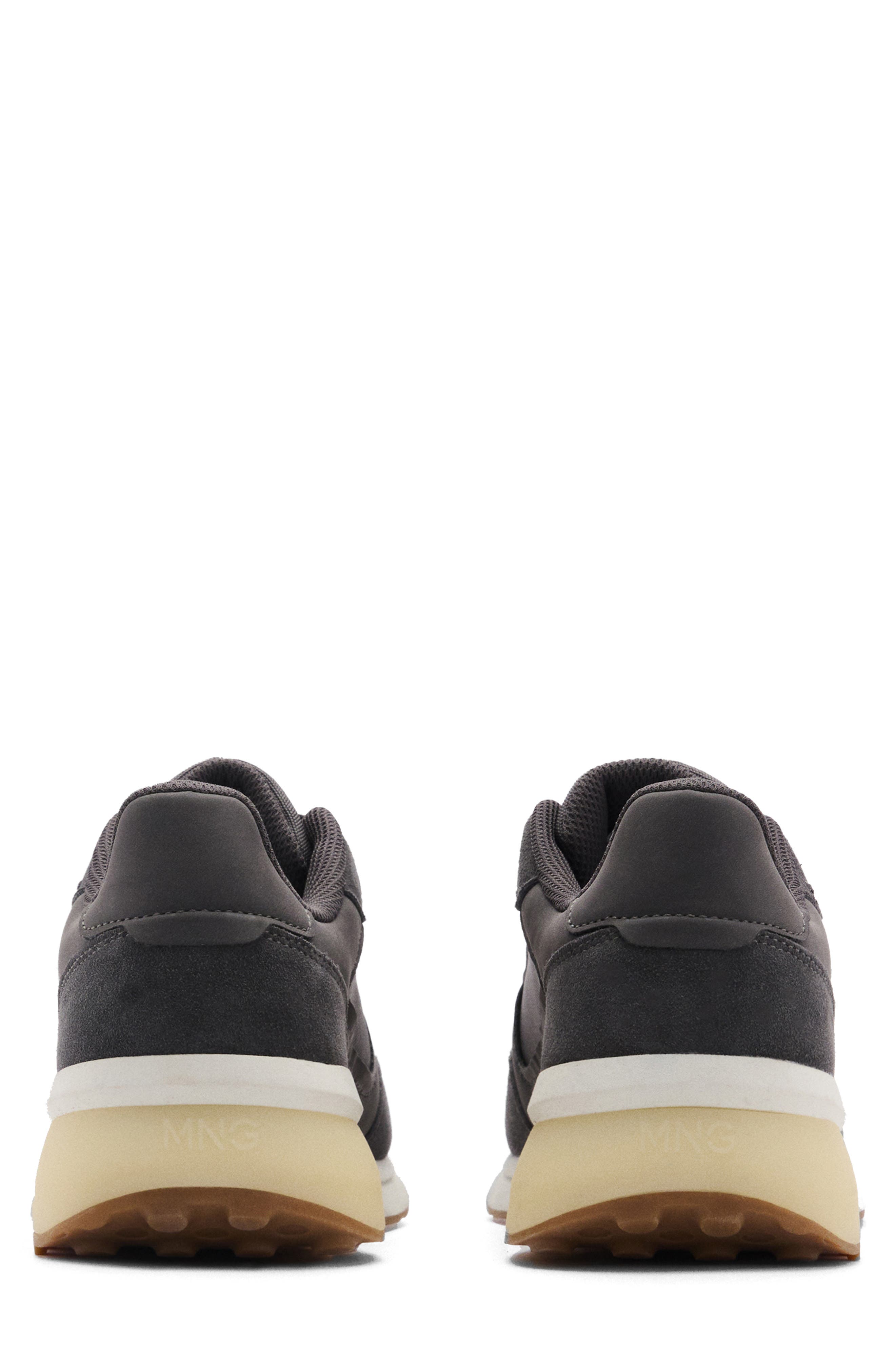 MANGO Leather Mixed Sneaker, Alternate, color, 