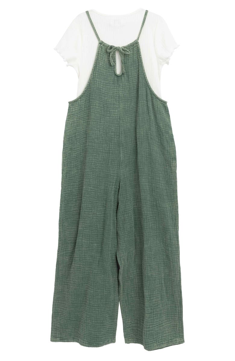 Speechless Kids' T-Shirt & Wide Leg Jumpsuit Set, Alternate, color, Olive
