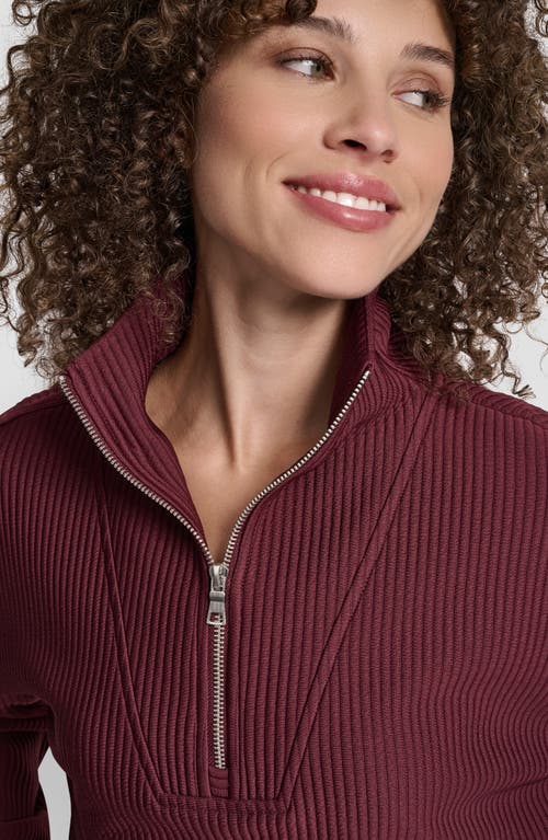 Dkny Tech Ottoman Half Zip Sweatshirt In Burgundy