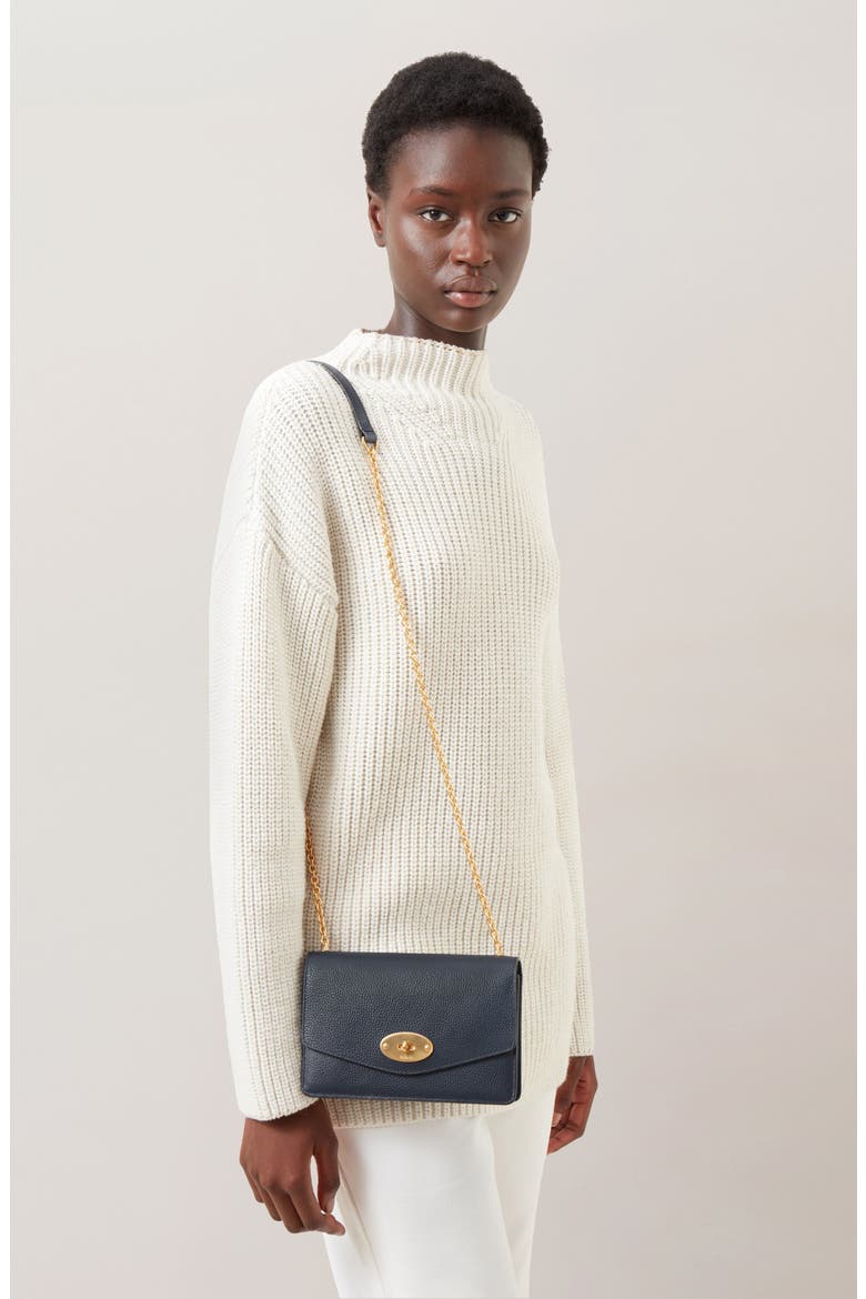 Small Darley Leather Clutch, Alternate, color, NIGHT SKY
