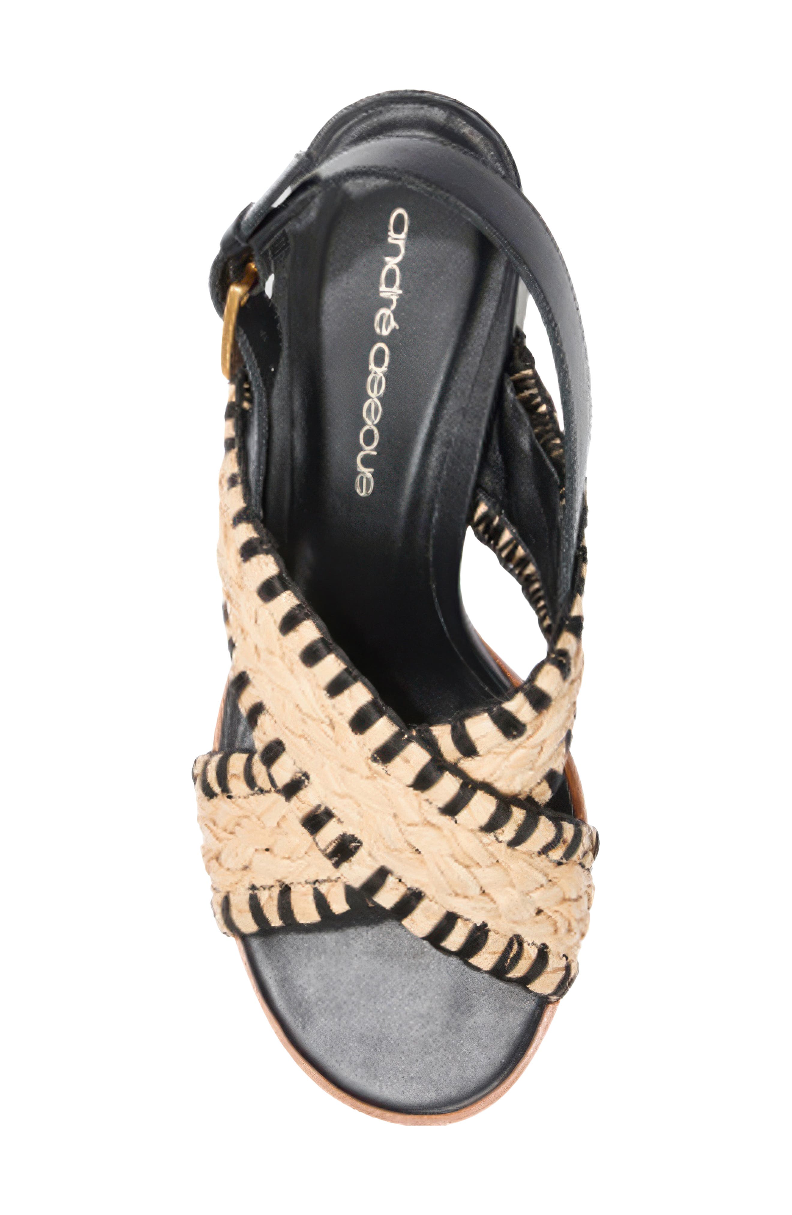 André Assous Hazel Raffia Slingback Sandal, Alternate, color, 