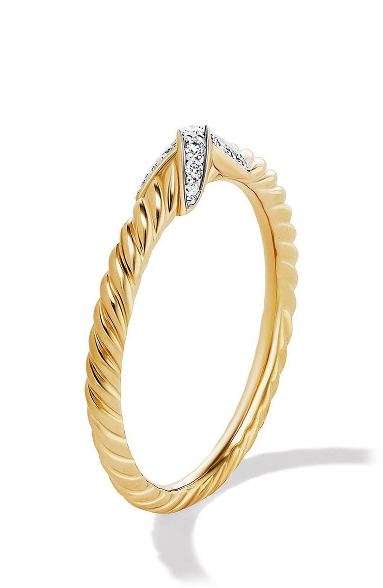 David Yurman Petite X Diamond Ring, Alternate, color, Yellow Gold