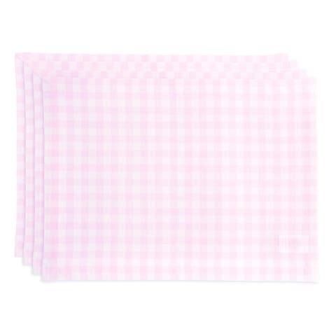 Linen Placemats - Gingham Check, 14" x 19" Inch