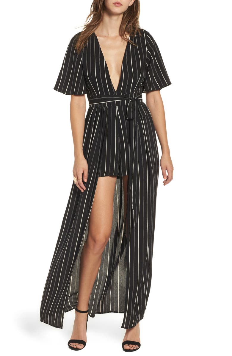 Socialite Stripe Maxi Romper, Main, color, 