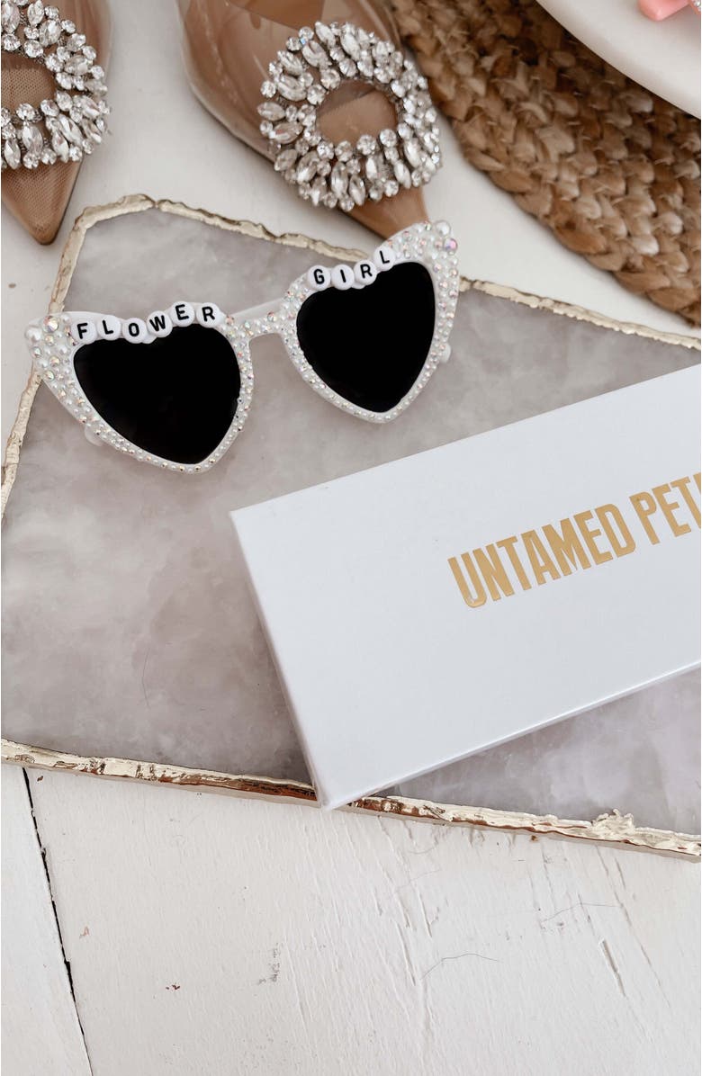Untamed Petals Flower Girl Sunnies, Alternate, color, White