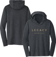 CHECKERED FLAG Women's Checkered Flag Heather Black LEGACY Motor Club Team Long Sleeve Hoodie T-Shirt