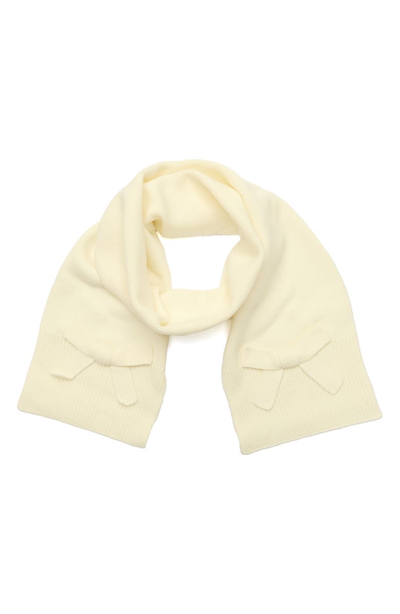 Kate Spade New York bow trim scarf, Main, color, Cream