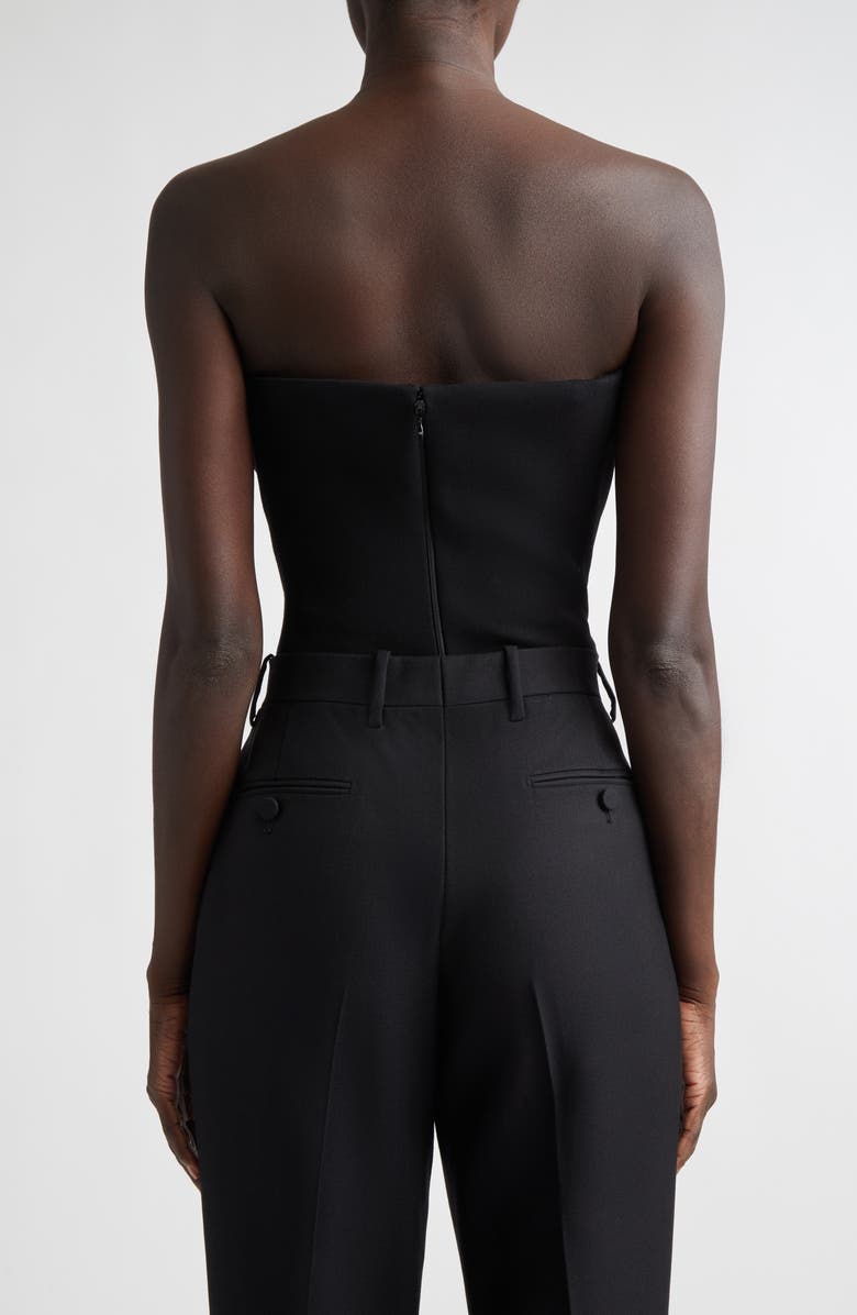 TOM FORD Wool Grain de Poudre Strapless Top, Alternate, color, Black