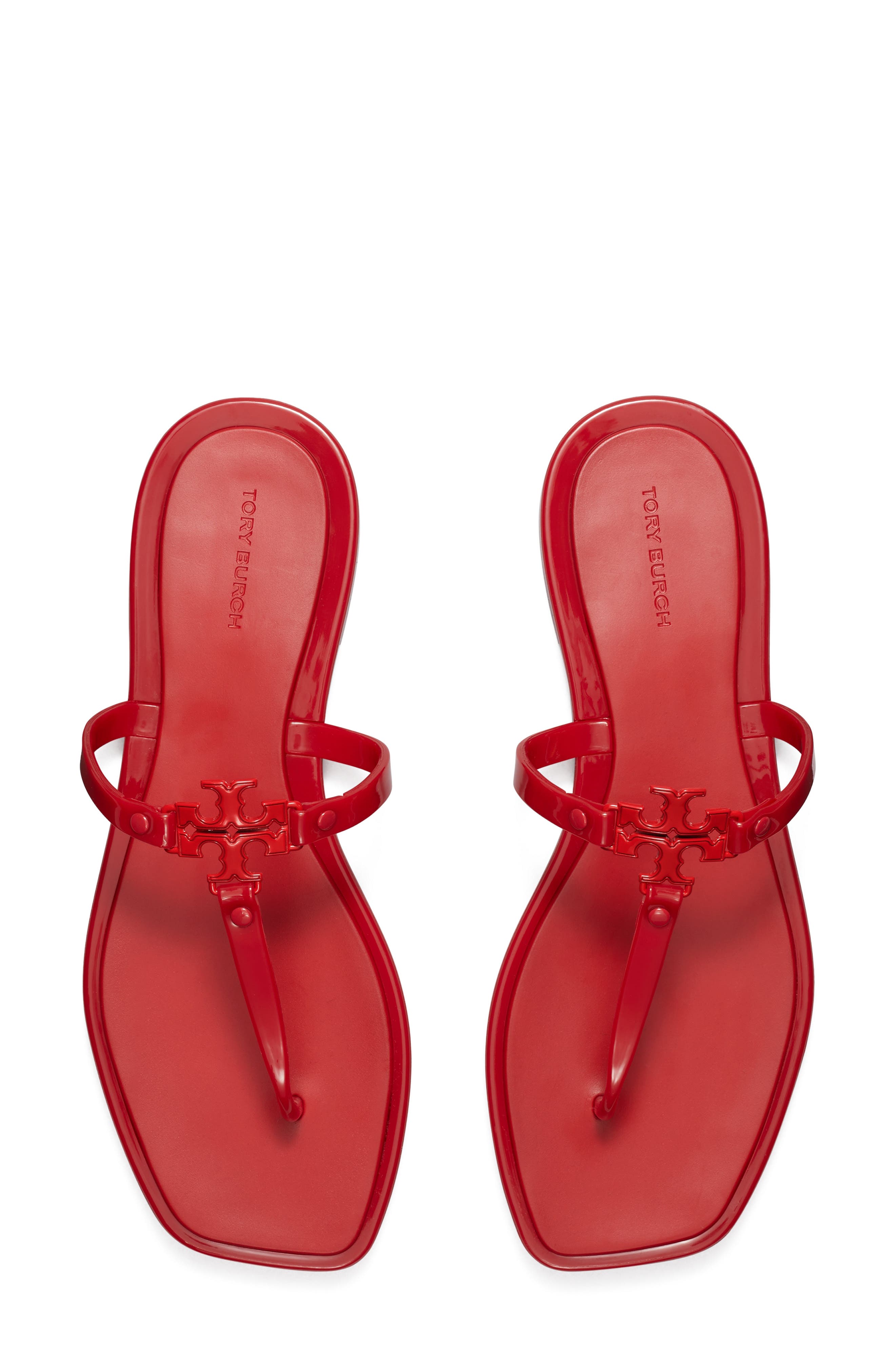 Tory Burch Roxanne Jelly Thong Sandal, Alternate, color, Brilliant Red / Brilliant Red