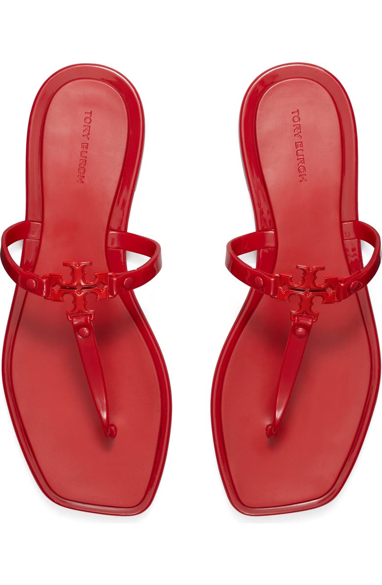 Tory Burch Roxanne Jelly Thong Sandal, Alternate, color, Brilliant Red / Brilliant Red