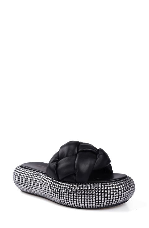 Shappy Crystal Platform Slide Sandal