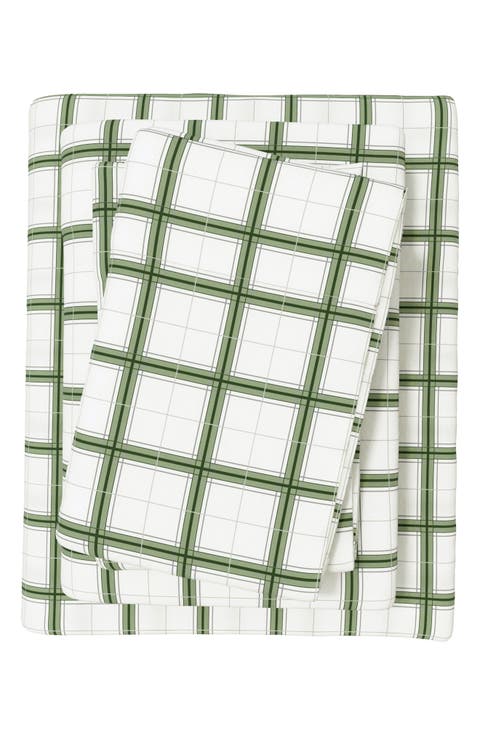 Plaid 4-Piece Flannel Bed Sheet Set