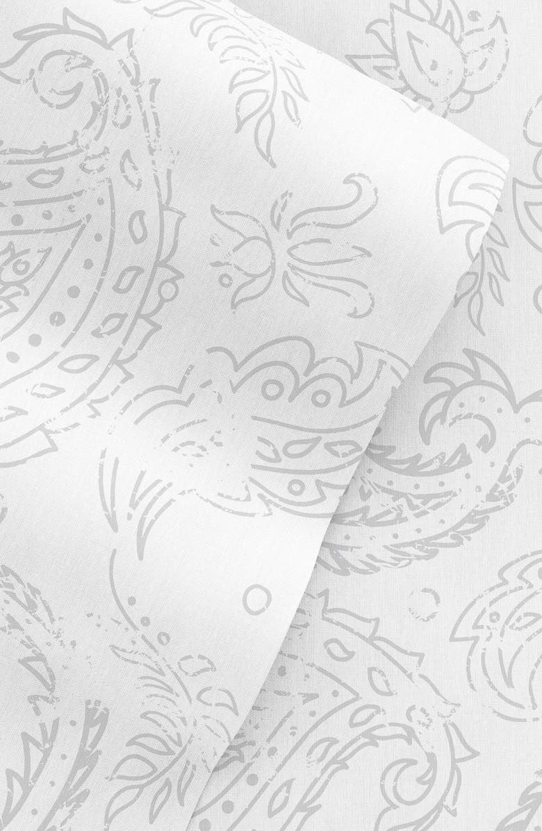 HOMESPUN HOME SPUN Premium Ultra Soft Coarse Paisley Pattern 4-Piece Bed Sheets Set, Alternate, color, Gray