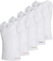 True Religion Ribbed Cotton Tank Top Pack of 5