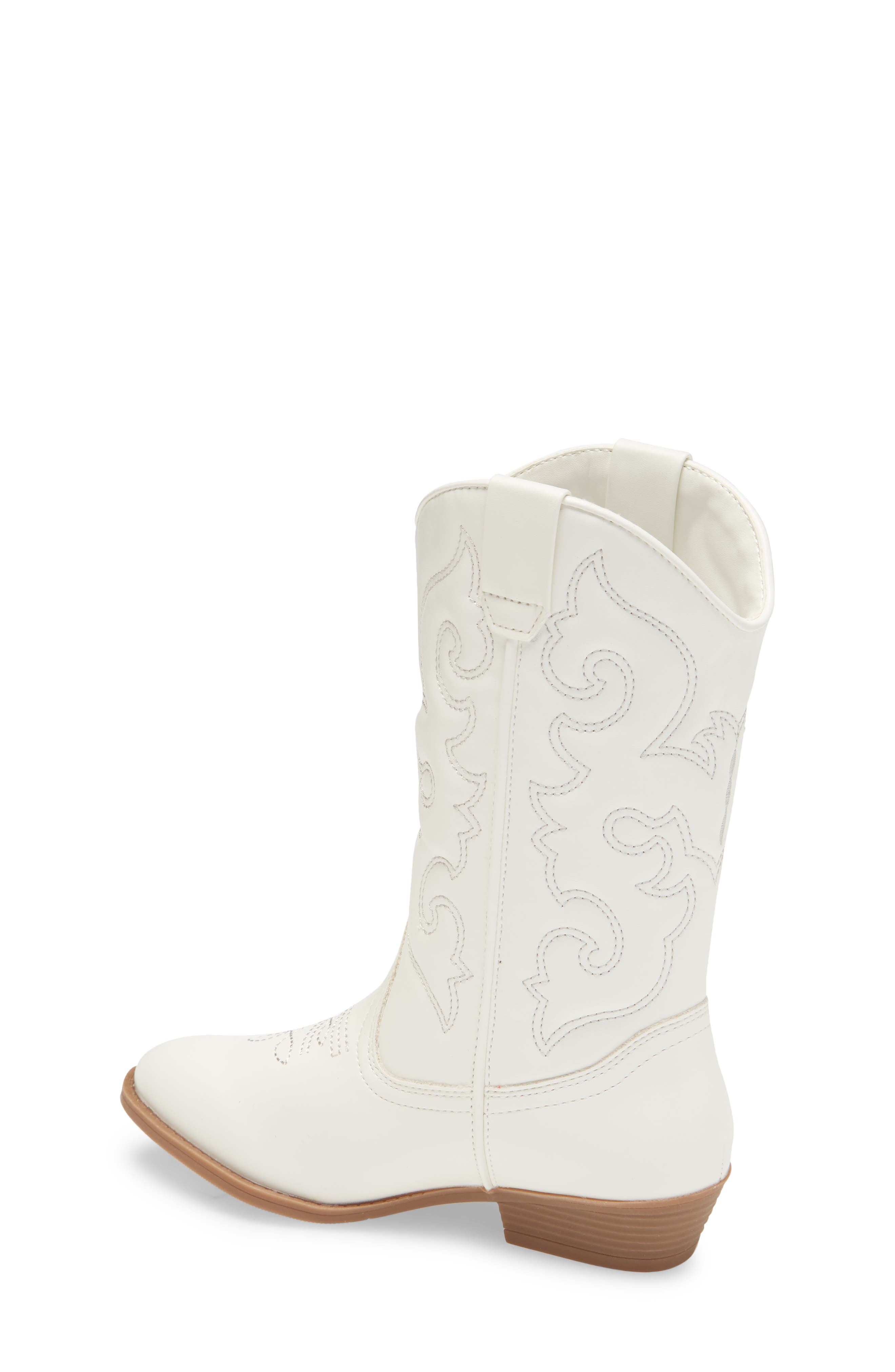Cowboy Boot, Alternate, color, WHITE FAUX LEATHER