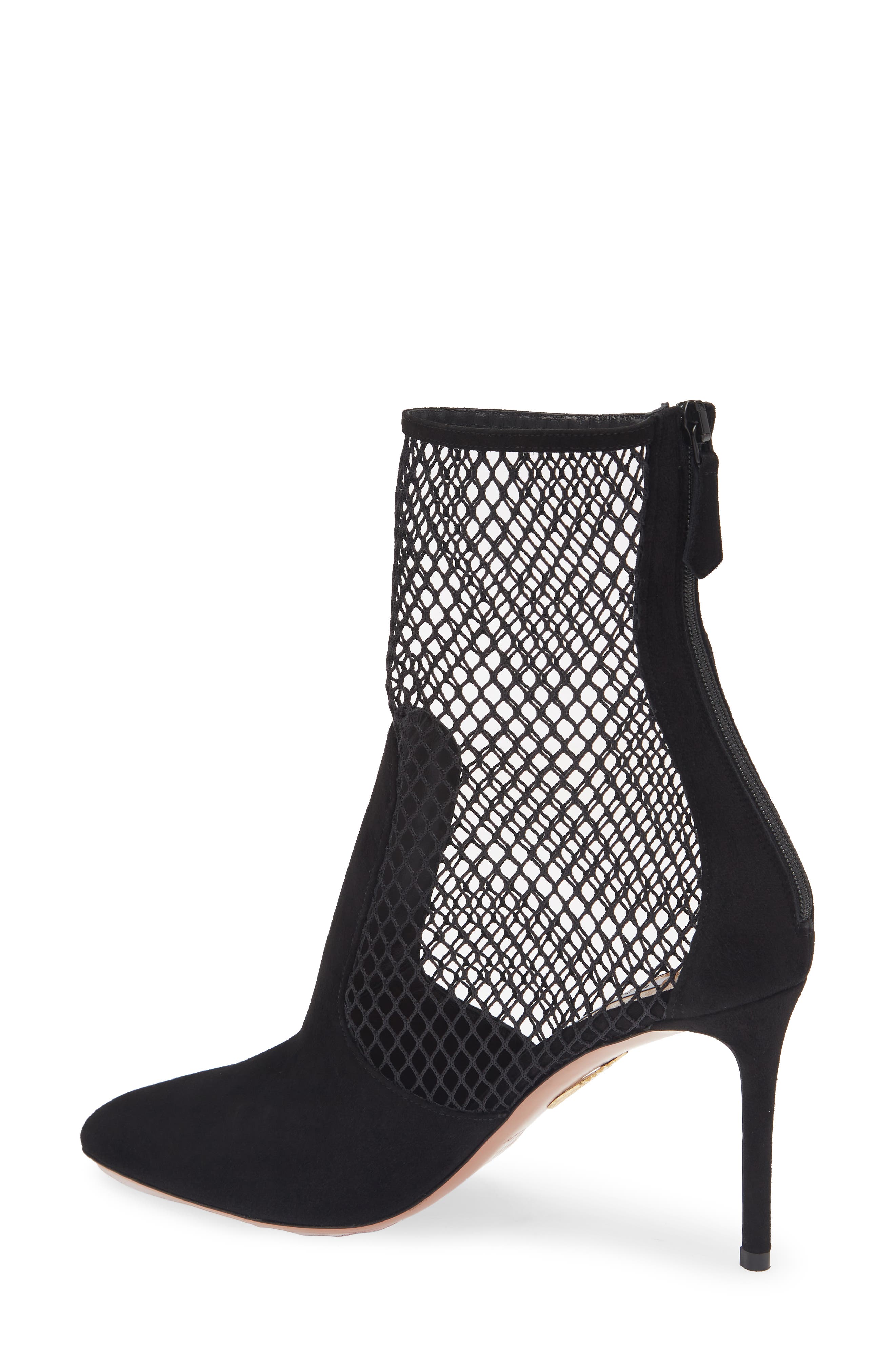 Aquazzura Brera Pointed Toe Mesh Bootie, Alternate, color, 