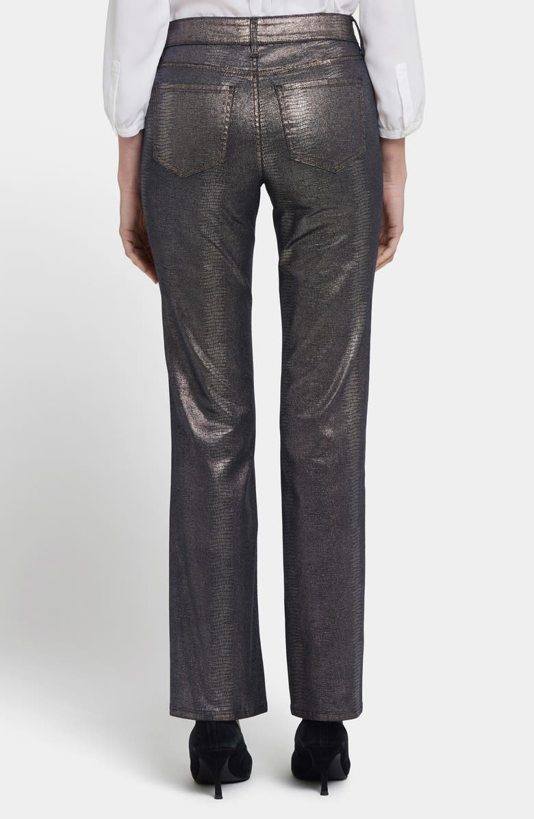 NYDJ Marilyn Coated Straight Leg Jeans, Alternate, color, Black Coated Snake