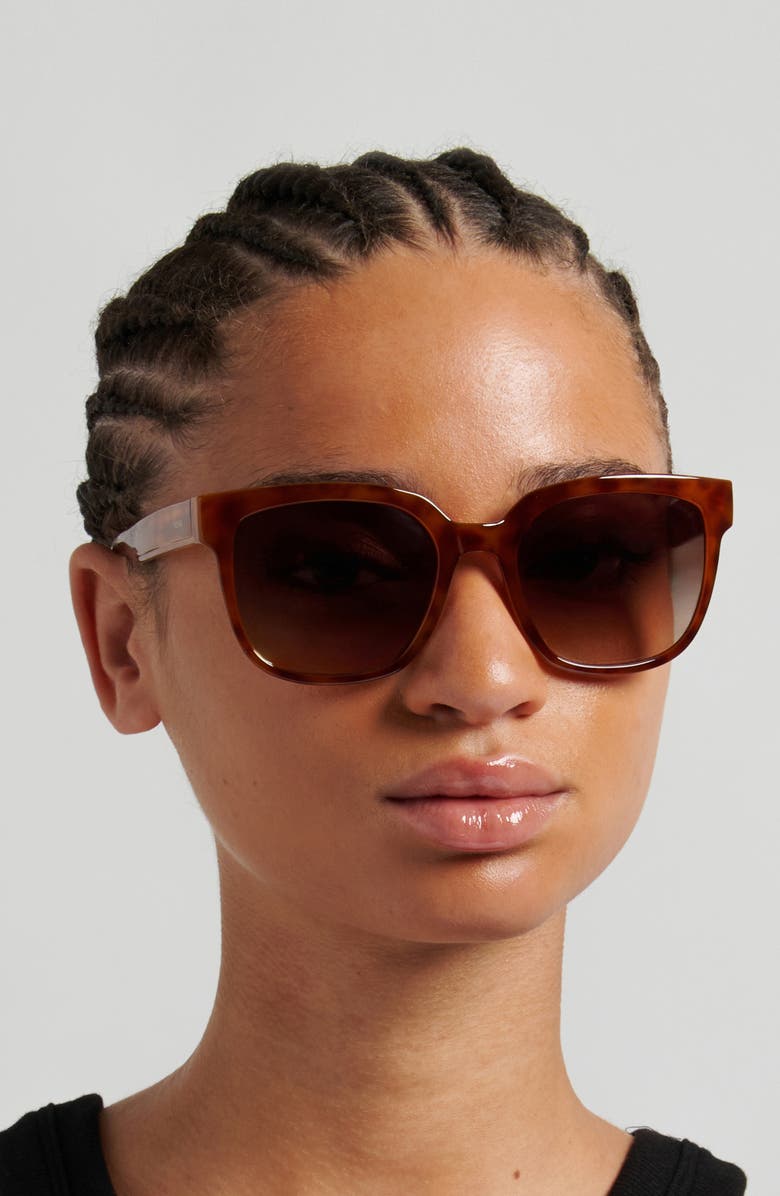 Fossil 54mm Gradient Square Sunglasses, Alternate, color, Light Havana/ Brown Sf