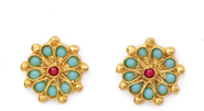 Ottoman Hands Agate Beaded Stud Earrings