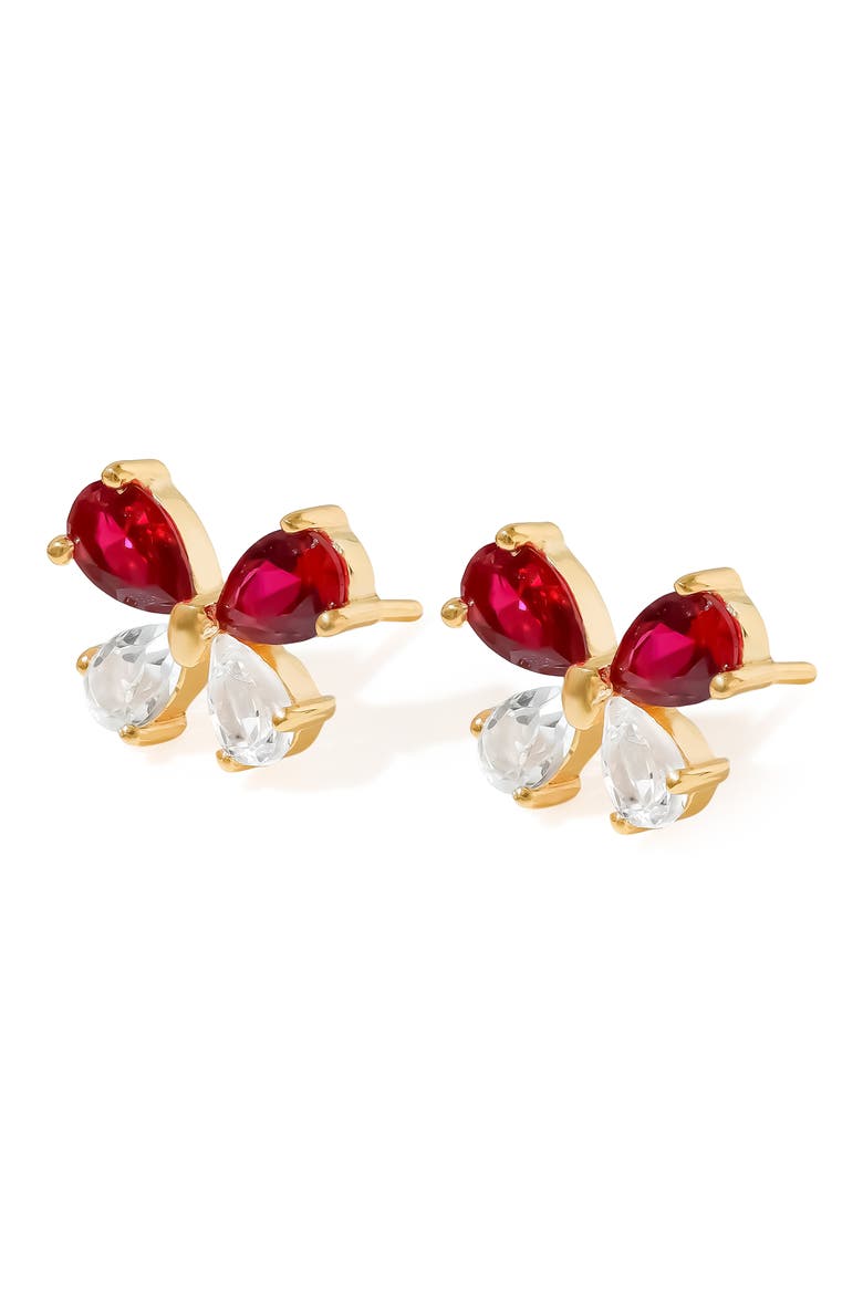 Goldtone Stud Earrings, Alternate, color, PINK