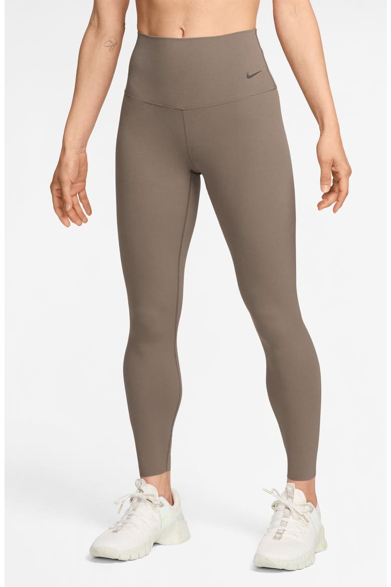 Zenvy Gentle-Support High-Waisted 7/8 Leggings, Main, color, MINK BROWN/ BLACK