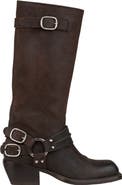SANDRO Leather buckle boots
