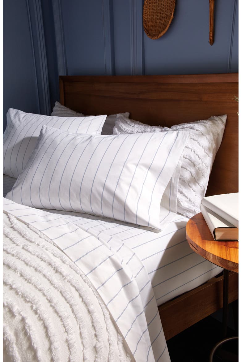 Stripe 220 Thread Count Sheet Set, Alternate, color, BLUE