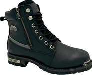 AdTec Women's 6" Reflective Double Zipper Biker Boot