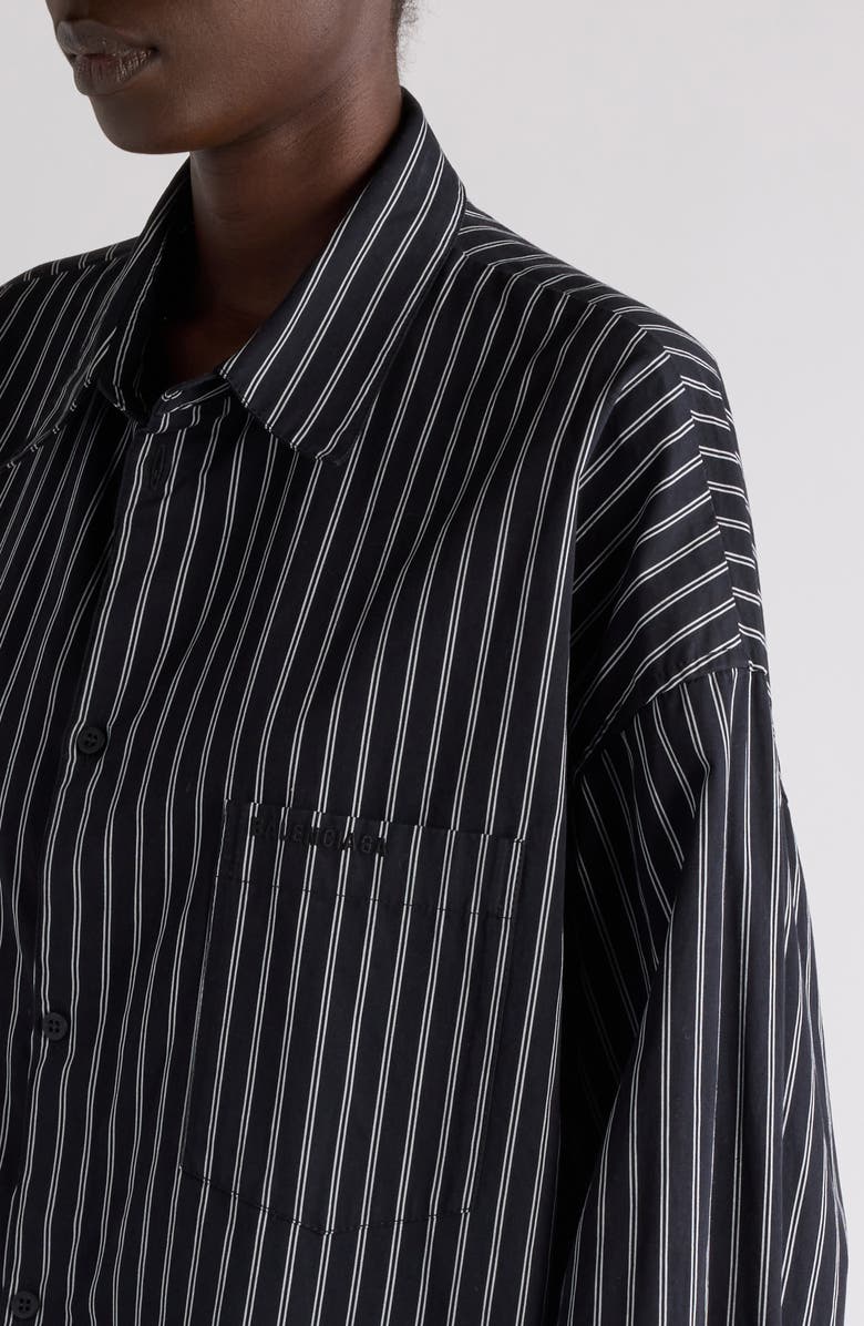 Flatground Stripe Cotton Poplin Button-Up Shirt