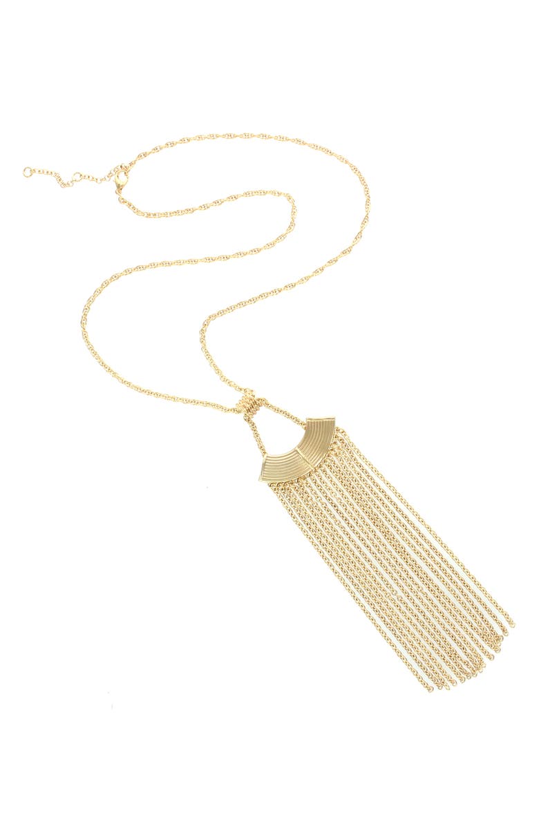 OLIVIA WELLES Bekkah Chain Fringe Pendant Necklace, Alternate, color, Gold