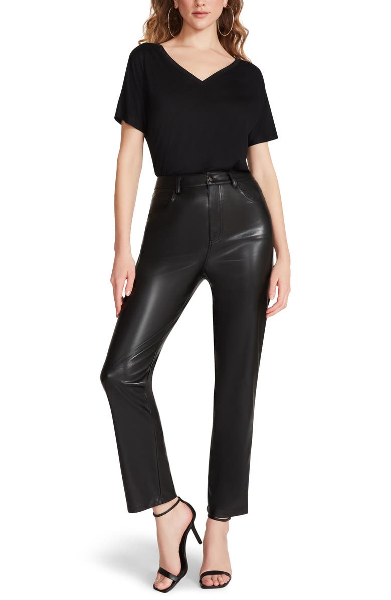 BB Dakota by Steve Madden Take A Break Faux Leather Ankle Pants, Main, color, 