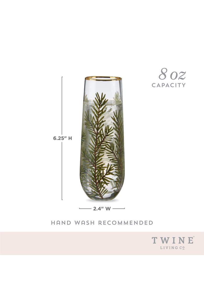 Woodland Stemless Champagne Flutes Set of 2, Alternate, color, Green