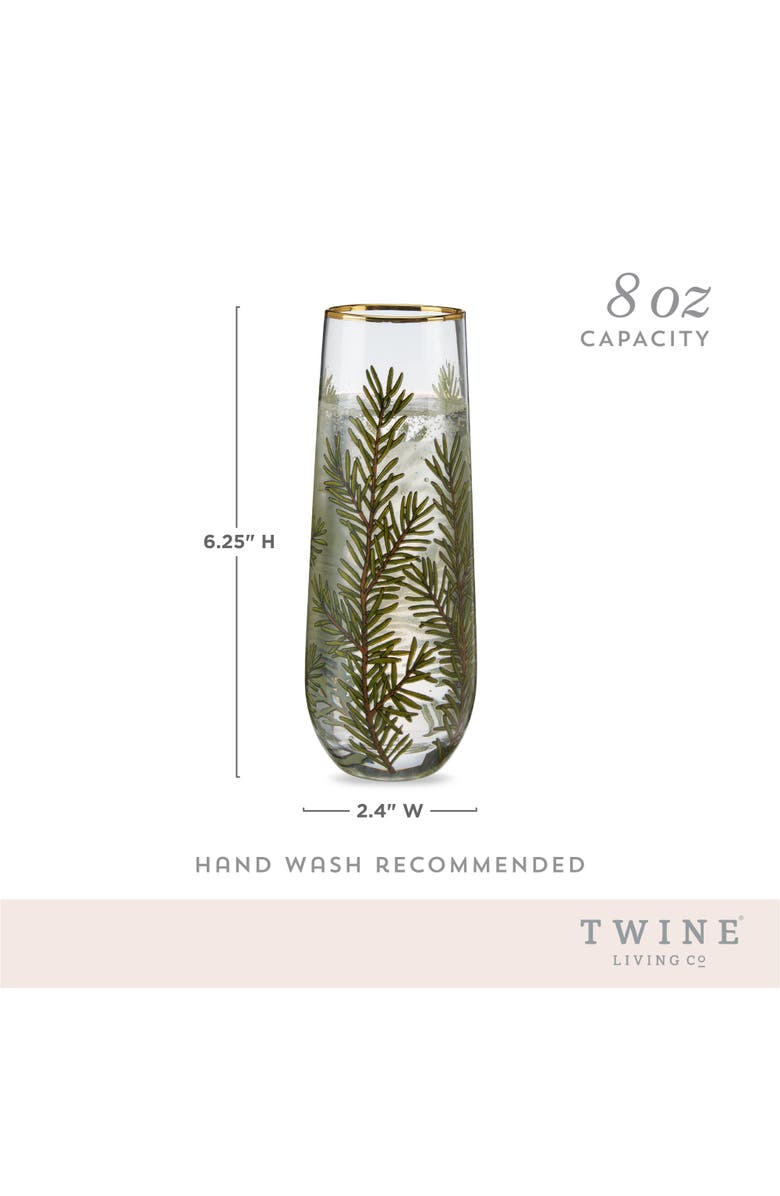 TWINE Woodland Stemless Champagne Flutes Set of 2, Alternate, color,