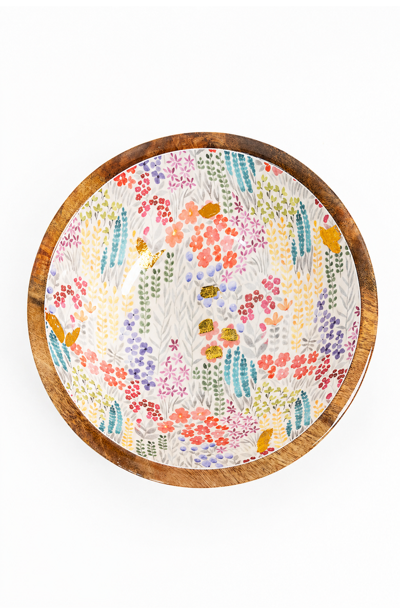 Jeanne Fitz Large Floral Gold Foil Bowl, Medium, Alternate, color, Multi And Brown
