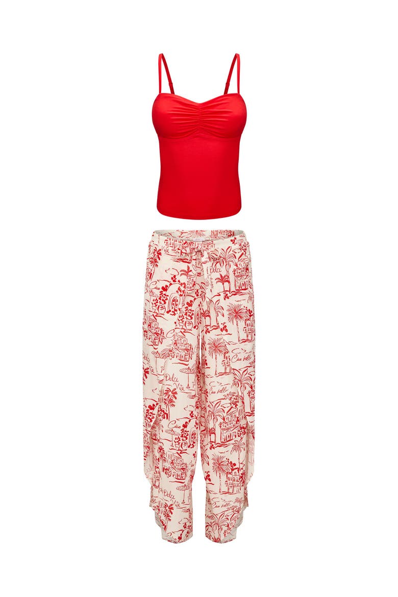 Patti Cami And Pant Set, Alternate, color, Convo beige
