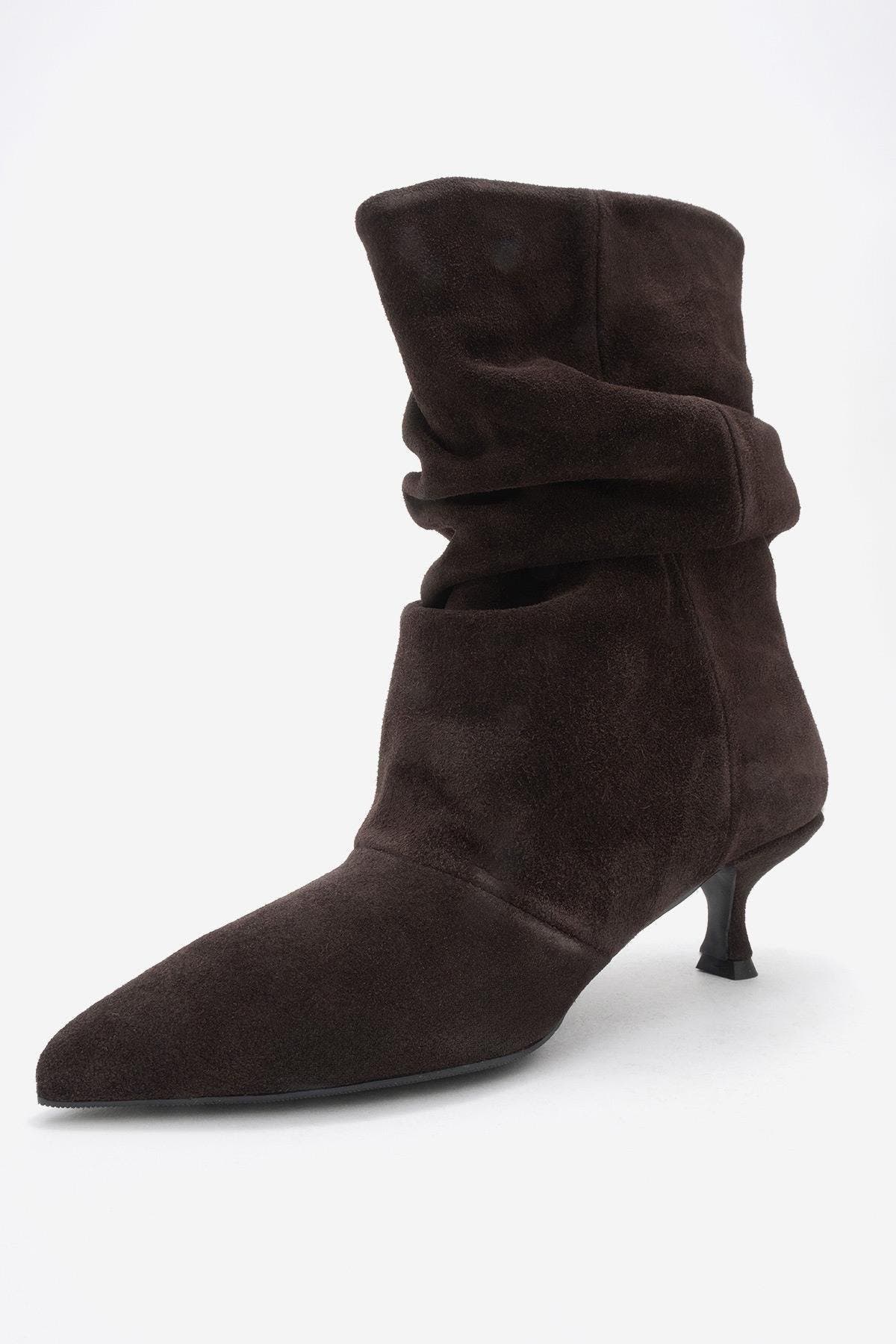 Balei Leather Pointed Toe Boot, Alternate, color, Brown Suede