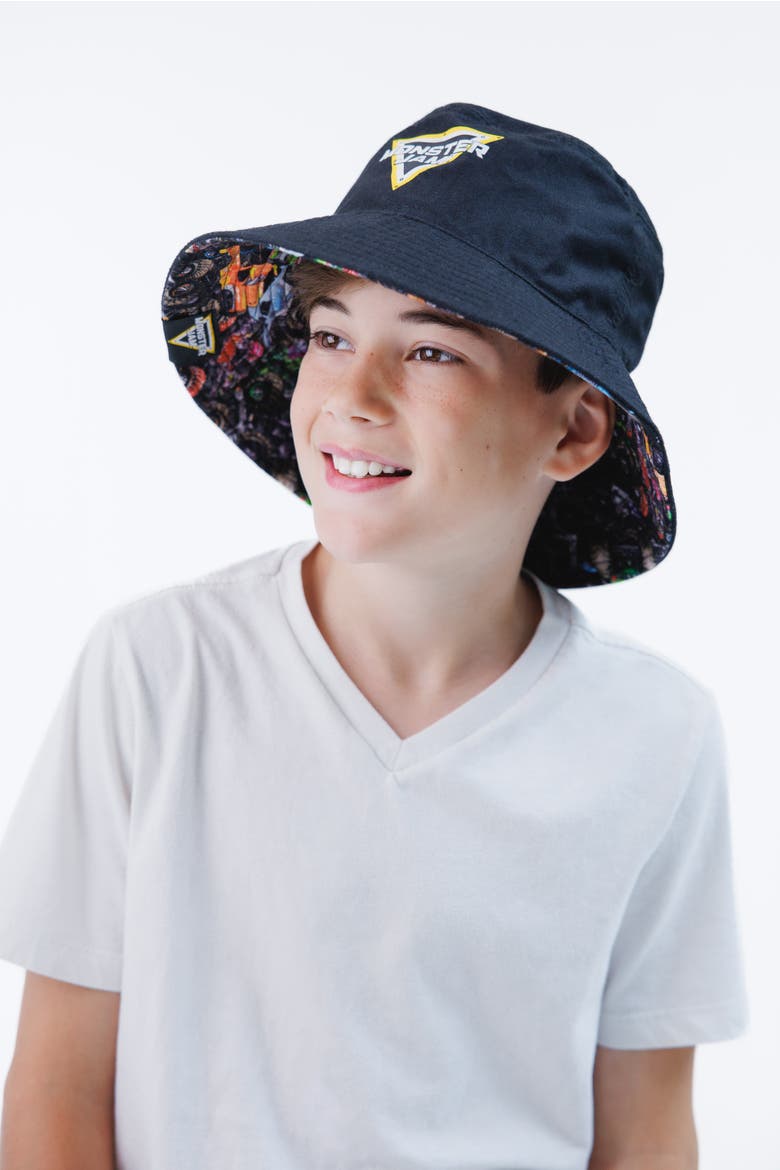 Bucket Hat, Alternate, color, Black Monster Jam