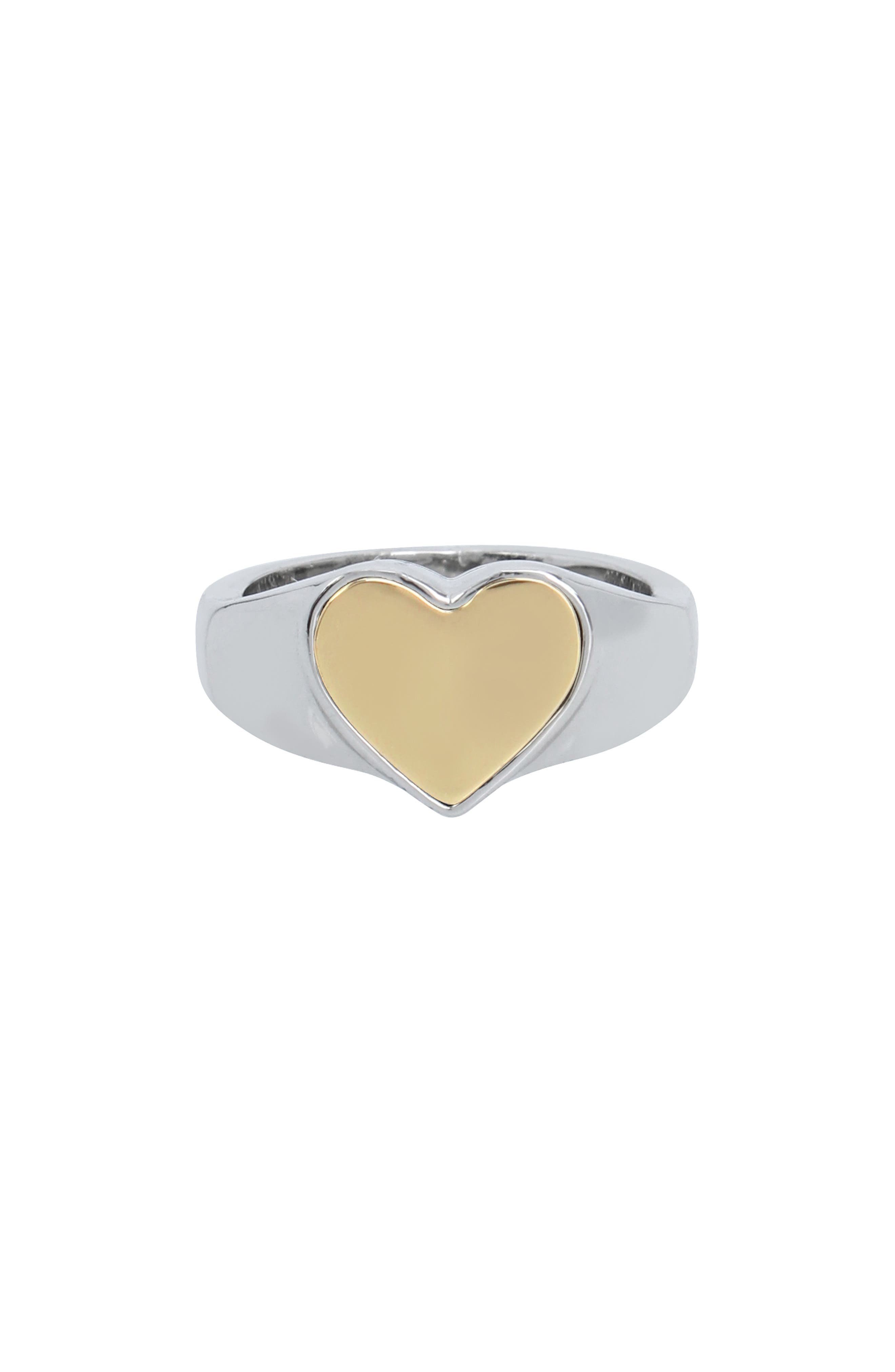 AllSaints Two-Tone Heart Signet Ring (Women) | Nordstromrack