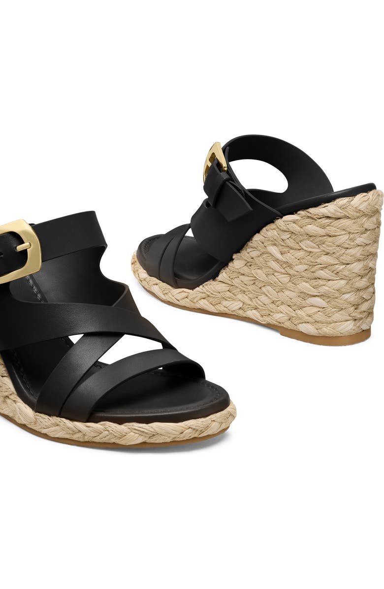 Stuart Weitzman Sai Espadrille Wedge Sandal, Alternate, color, Black