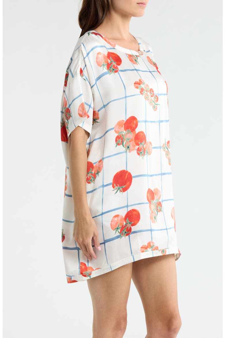 Oversize Silk Sleepshirt, Alternate, color, SUMMER HARVEST