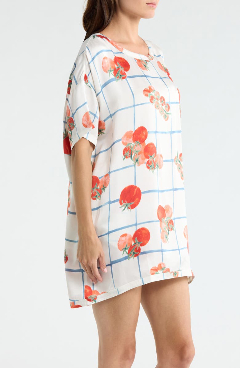 Lunya Oversize Silk Sleepshirt, Alternate, color, Summer Harvest
