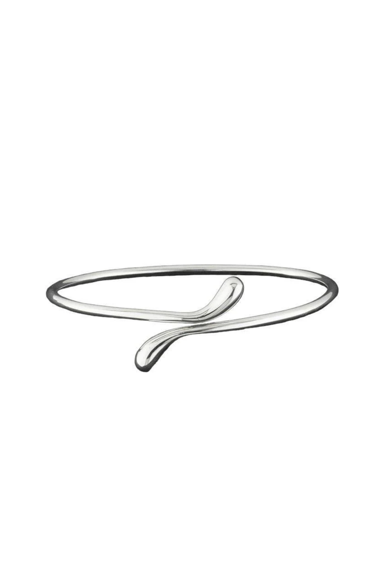Isabella Gold Plated Teardrop Open Wrap Bangle Bracelet, Main, color, Silver