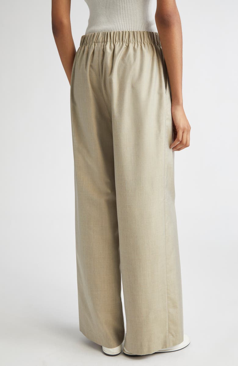 Lafayette 148 New York Riverside Silk Poplin Pants, Alternate, color, Green Clay Melange