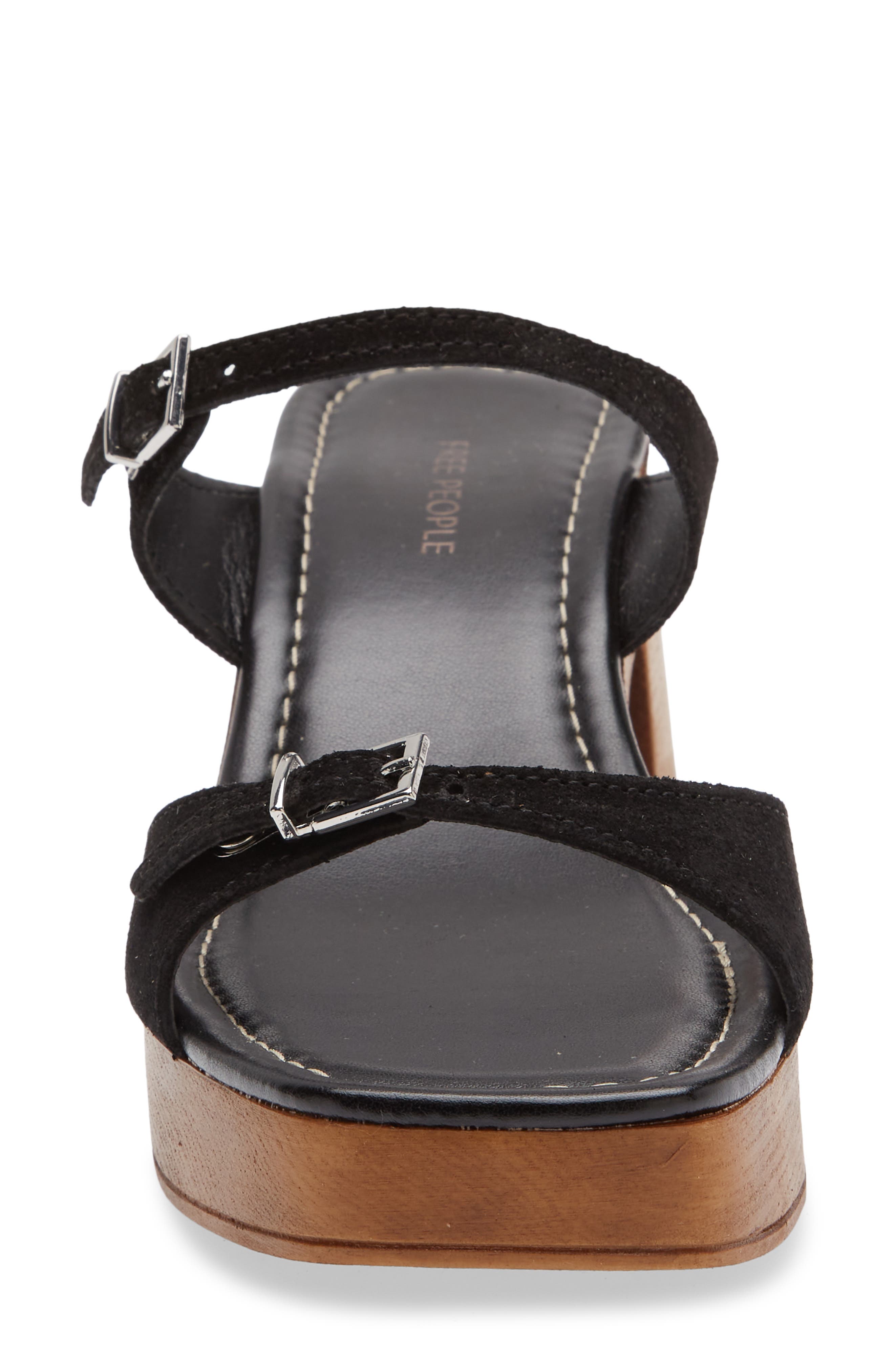 Free People Beck Slide Sandal, Alternate, color, Black Tide Suede